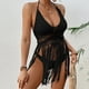 thumbnail image 3 of WILLBEST Traje de Baño para Mujer, Vacaciones En La Playa, Sexy, Tejido A Mano, con Tirantes, Hueco, Borla Larga, Bikini, Top Corto, 3 of 6