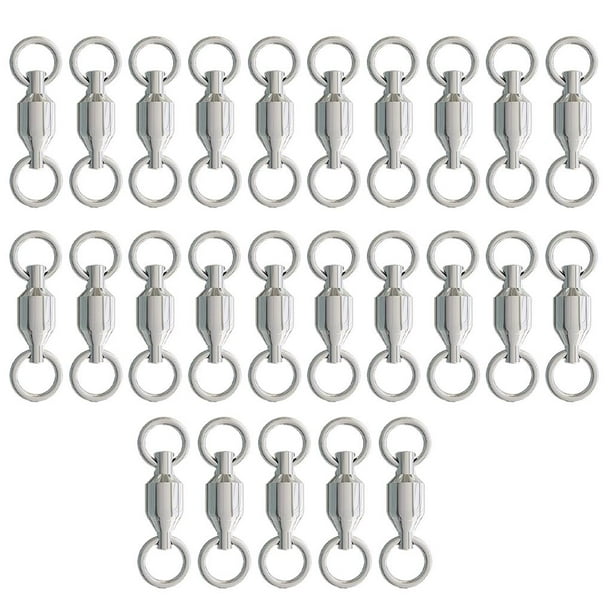 25Pcs Rolling Barrel Swivels Heavy Duty Accessories High Strength Small  Clip Connectors Stainless Steel Fishing - 6 6 