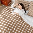thumbnail image 4 of Manfei Modern Brown Checkered 7-Piece Twin Bedding,Geometric Check Bedding Comforter Set,Reversible, 4 of 7
