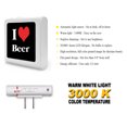 thumbnail image 2 of Plug in Dimmable LED Night Light with Dusk to Dawn Auto Sensor, Adjustable Brightness, Warm Light, Auto On/Off Nightlight for Bathroom, Hallway, Nursery, Bedrooms - I Heart Beer, 2 of 7