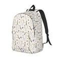 thumbnail image 2 of Naloa Canvas Backpack for Men Women Purple Flower Rabbit Print Rucksack Casual Travel Daypack Large and Small Durable College Tote Satchel Bookbag for Teens, 2 of 8