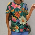 thumbnail image 6 of Nostalgic Vintage Floral T Shirts Basic T-Shirt Short Sleeve Ladies Tee Shirt Summer Graphic Clothing, 6 of 6