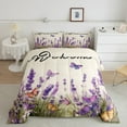 thumbnail image 1 of YST Purple Lavender Bedding Set, Spring Watercolor Flowers, Garden Style, King, 1 of 6