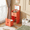 Orange, variant on 3-in-1 Vanity Desk with Lights & Flip Mirror, Small Makeup Vanity Set with Hidden Stool and Storage Drawers, Space-Saving Dressing Table for Bedroom, White