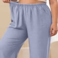 thumbnail image 3 of Ozmmyan Womens Plus Size Wide Leg Sweatpants Solid Color Ultra-Thin Sweat Pants High Elastic Waist Cotton Lounge Pants Yoga Sleepwear Casual Home Trousers for Spring Summer, 3 of 4