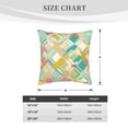thumbnail image 4 of DouZhe Velvet Decorative Throw Pillow Covers Set of 2, Soft Square Cushion Cover with Invisible Zipper Colorful Geometric Squares Llines Printing, 16"x16", 4 of 7