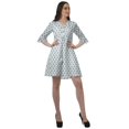 thumbnail image 3 of Moomaya Poly Crepe Printed Drawstring Mini Dress Plus Size WoMen's Shirt Dresses, 3 of 4