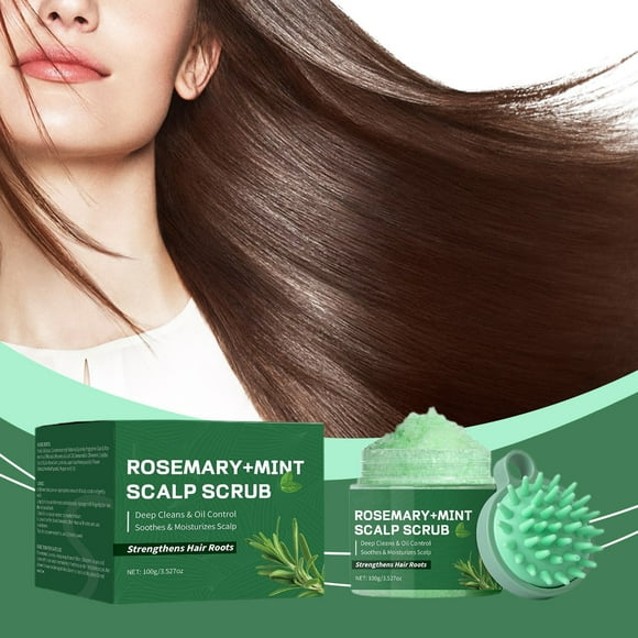 Dvkptbk Scrub shampoo Rosemarys Peppermint Scalp Scrub Shampoo with Massage Comb 100g