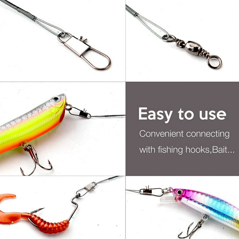 10Pcs Fishing Trace Lures Leader Stainless Steel Wire Fishing Line 15/20/25  cm, Fishing Wire