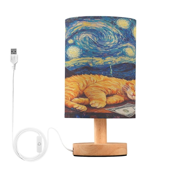 BZSMCE Lamp Modern Sleeping Cat Plainting Creative Patter Night Light