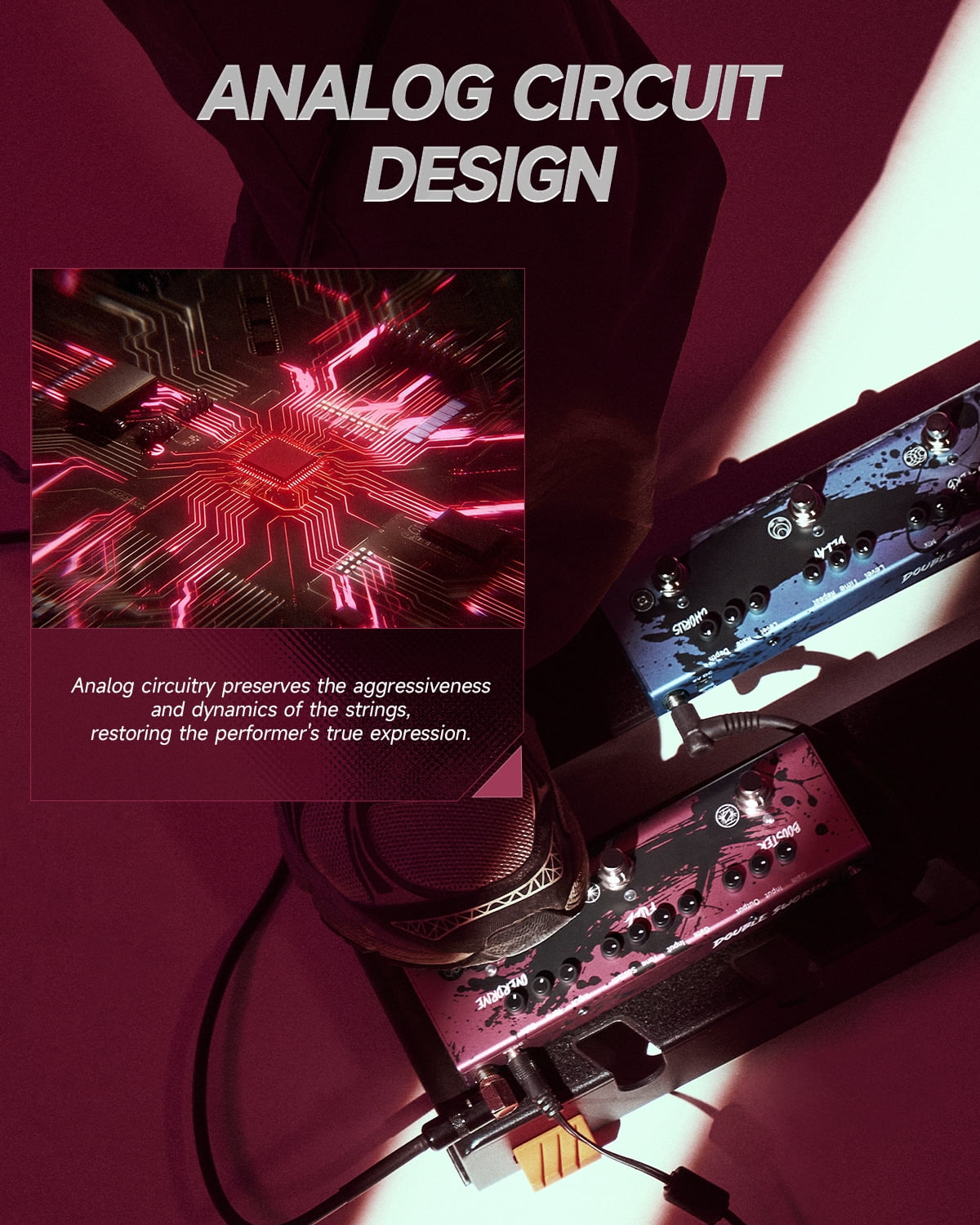 Donner X MIYAVI Multi Effects Guitar Pedal Rage Breaker Triple Pedal 3-in-1 Analog Guitar Pedal Overdrive Fuzz Boost for Electric Guitar