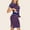 Purple, variant on Women's Casual Knit Striped Fitted Short Skirt Set Short Sleeve Casual Two-piece Set