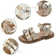 thumbnail image 7 of Gubotare Sandals for Little Girls Toddler Girls Summer Side Zipper Open Toe Strappy Casual Sandals (Toddler/Little Kid) Size 11 (Gold,Little Kids 11), 7 of 7