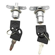 Sipery 2Pcs Push Plunger Lock Drawer Showcase Lock for Sliding Door, Desk Wardrobe Furniture Cabinet Locker Showcase with Keys