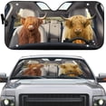 thumbnail image 2 of 3D Highland Cow Car Auto Sunshades Windshield Heat Protection Sun Shades Univeral Fit Cars Suv Truck, 2 of 6