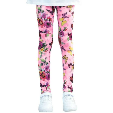 

Wisremt Girl s Ankle Length Leggings Printing Flower Kids Classic Stretch Pants 1-9Y