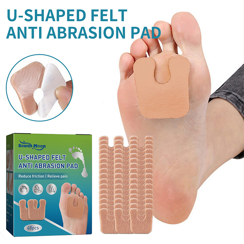 48Pcs U Shaped Felt Anti Abrasion Pad Soft Forefoot Pads For Men Women