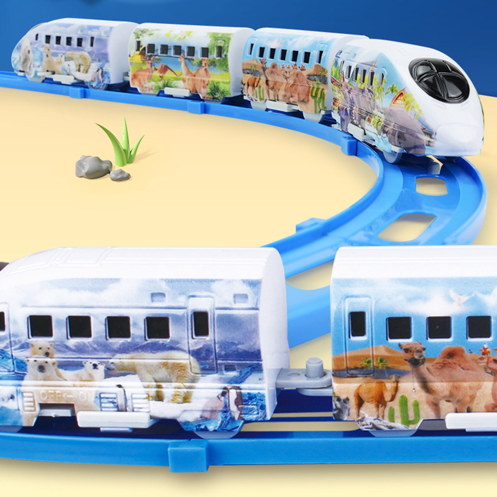 Simulation Train Toy Buy 1 Set Train Railway Toys Simulation Sightseeing Train DIY Scene ...