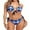 Blue, variant on Sociala Women's Floral Trim Bikini Sets Tie Front Triangle Swimsuuit Lace Swimwear