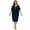 Navy, variant on Women's Plus Size Chiffon Capelet Overlay Bodycon Dress, Elegant V-Neck Party Gown, Rhinestone Embellished Evening Wedding Guest Cocktail Dress