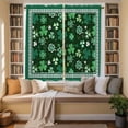 thumbnail image 3 of Green Kitchen Curtains, St. Patrick's Day Shamrock Spring Checkered Light Filtering Window Curtain Panels, 2Pcs Rod Pocket Window Treatments Set for Living Room Bathroom Bedroom 42x63 Inches, 3 of 9