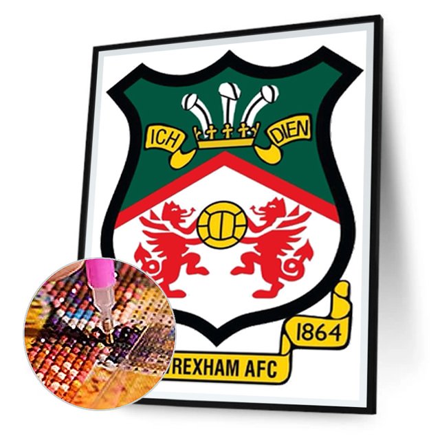 Cuadros Decorativos Diamond Painting Wrexham Association Football Club 5D Kits de bricolaje Taladro redondo completo Tmvgtek embutido en tela