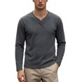thumbnail image 3 of HOOMEUMY Men's Casual Long Sleeve Shirt for Every Event with Solid Color Options and Comfortable Fitted, 3 of 5