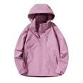 thumbnail image 1 of Pisexur Manteau de Pluie Léger pour Femmes Imperméable à Blocs de Couleur Manteau de Pluie Coupe-Vent Manteaux de Pluie Imperméables avec Capuchon L-5TG, 1 of 2