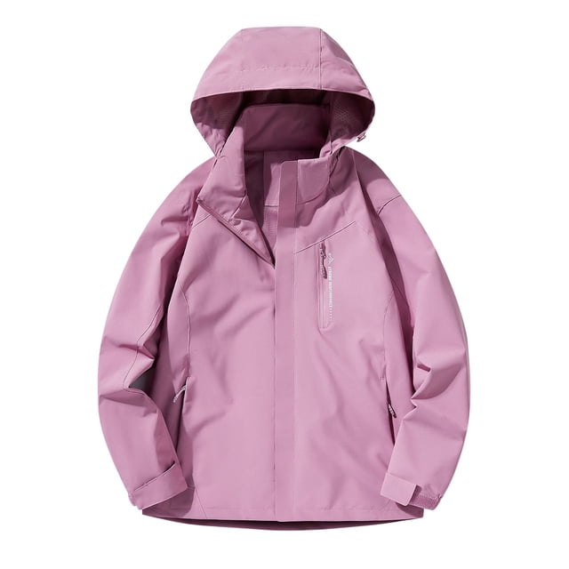 Pisexur Manteau de Pluie Léger pour Femmes Imperméable à Blocs de Couleur Manteau de Pluie Coupe-Vent Manteaux de Pluie Imperméables avec Capuchon L-5TG