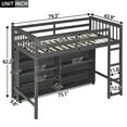 thumbnail image 4 of Harper & Bright Designs Pine Wood Storage Twin Loft Bed with Built-in Bookcase, 4 of 14