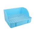 thumbnail image 3 of Esquirla Rabbit Litter Box Guinea Pig Bunny Hamster Chinchilla Bedding Cage Potty Box Pet Blue lavatory, 3 of 8