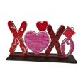 thumbnail image 1 of Centro de mesa de madera para manualidades, decoración de San Valentín, compromisos y fiestas Besos y abrazos, 1 of 9