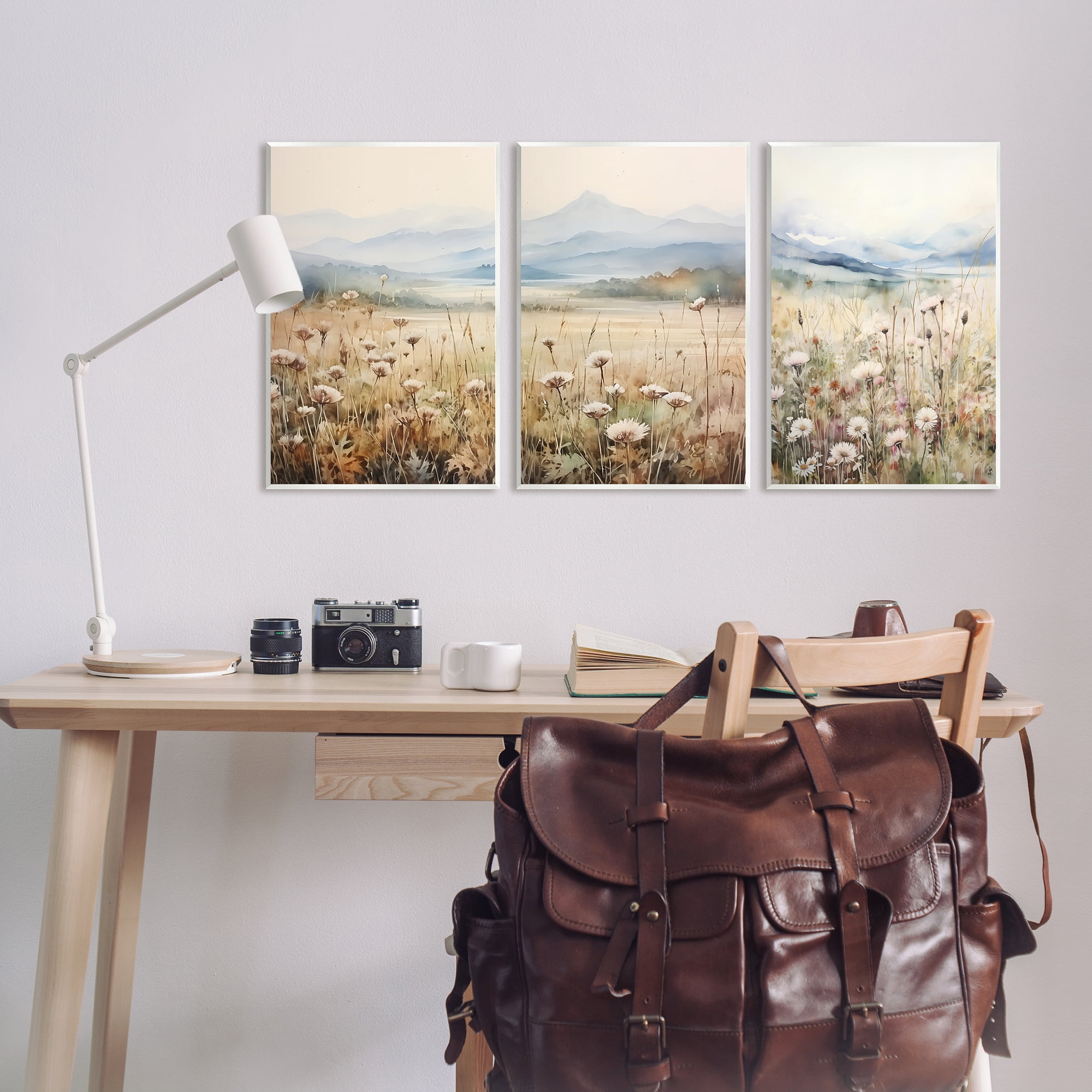 Stupell Industries In The Field Landscape Landscape Painting Unframed Art Print Wall Art, 13 x 19, Set of 3