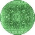 thumbnail image 1 of Ahgly Company Indoor Round Medallion Emerald Green Traditional Area Rugs, 6' Round, 1 of 4