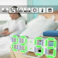 thumbnail image 4 of Abbracc USB LED Desk Wall Table Clock Green White+Green, 4 of 5
