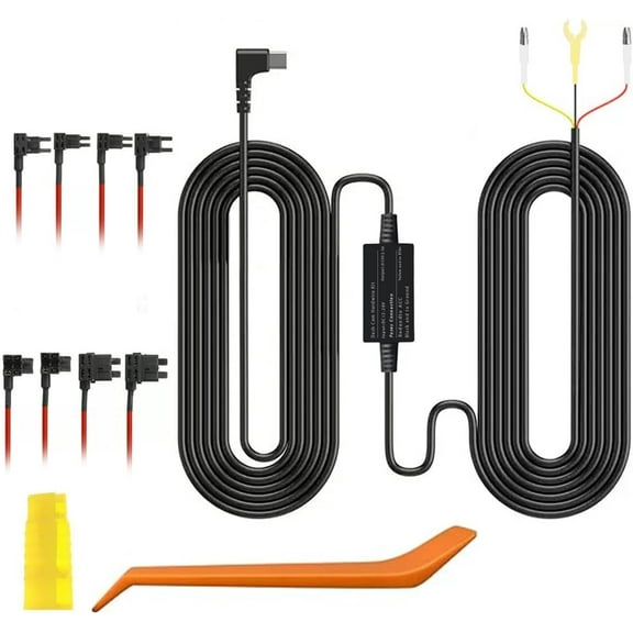 Car Camera Acc Multi-Size Hardwire Kit for Dash Camera, USB C Power Port, Low Voltage Protection, 24 Hour Parking Monitor