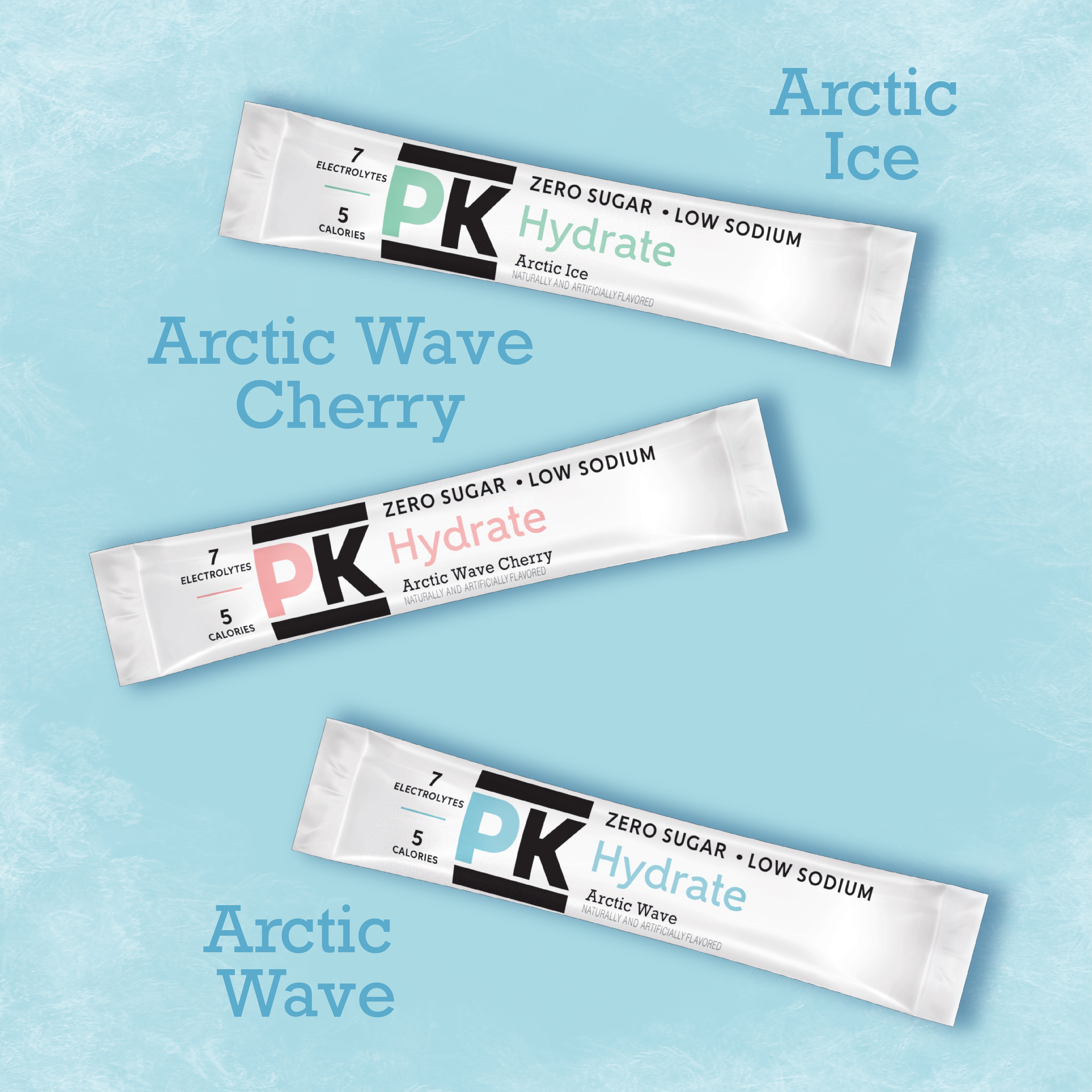 (6 pack) Pure Kick Arctic Variety pack Singles to Go Powdered Drink Mix, Arctic Wave, Arctic Wave Cherry, Arctic Ice, 30 Count Packets
