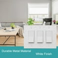 thumbnail image 3 of OKAWYC Couvercle de Commutateur de Lumière Décorative Triple Plaque Murale en Métal NovaBloom, Lot de 2 Blanc 3 Gang Triple Bascule, Couvercle de Variateur de Réceptacle Plaque Murale Décorative GFCI, Durable, 3 of 7