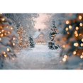 thumbnail image 1 of Winter Christmas Tree Backdrop Photography Snow Path Hut Natural Landscape Kids Family Portrait Photocall Background Photo Props, 1 of 5