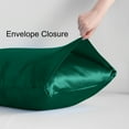 thumbnail image 5 of Luxury Satin Twin Sheet Set, Dark Green 3-Piece, Silky Deep Pocket Fitted Sheet for Hair and Skin, 5 of 8