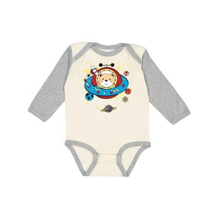 

Inktastic UFO Space Bear Gift Baby Boy or Baby Girl Long Sleeve Bodysuit