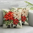 thumbnail image 3 of COMIO  Merry and Bright Poinsettia Cardinal Decorative Throw Pillow Covers, Believe Noel Christmas Xmas Red Bird Flower Cushion Case Decor, Buffalo Plaid Winter Holiday Home Decoration, 3 of 5