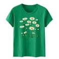 thumbnail image 4 of Xdegoge T Shirts for Women Graphic Under 10 Short Sleeve Crewneck Shirts Floral Summer Casual Tops Tunic Loose Fit Tees Soft Comfy Blouses Women My Last Order From, 4 of 5