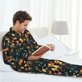 thumbnail image 5 of KLL Colorful Plants Mushroom Sleepwear Mens Flannel Pajamas,Long Cotton Pj Set, 5 of 7