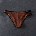 thumbnail image 5 of LODIENY Lace Frilly Panties for Men One Sided Cross Over Double Belt Pouch Mesh Briefs Underwear Coffee XXL, 5 of 7