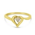 thumbnail image 6 of 14k Yellow Gold Round Opal Heart Ring, 6 of 6