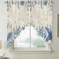 thumbnail image 2 of Blue Starfish Coastal Swag Valances for Windows 2 Pack, Kitchen Window Curtains 36 Inch Length, Eucalyptus Summer Nautical Shell Retro Privacy Swag Curtains for Living Room/Bathroom 36"x36", 2 of 8