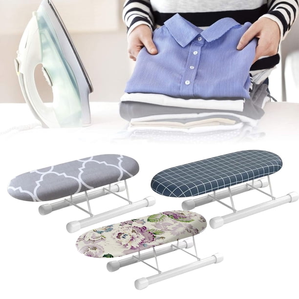 Tabla de Planchar de Sobremesa | Mini Tabla de Planchar con Pata Plegable | Tabla Antideslizante | Puños Plegables | Ideal para El Hogar, Lavandería o Residencia Estudiantil | Negra | 26 X 10 X 8 Cm