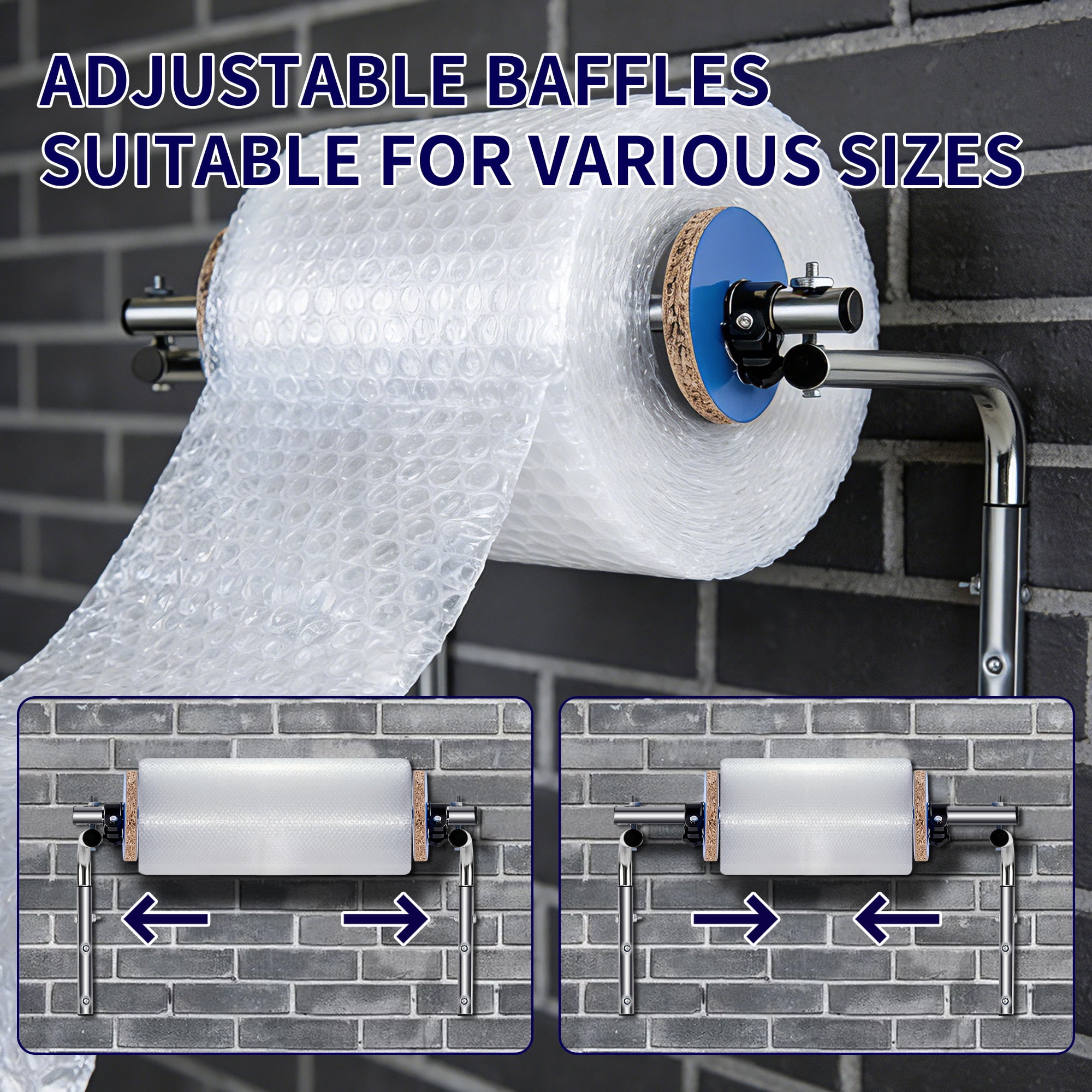 HI-REEKE Bubble Wrap Dispenser Wall Mount Bubble with width of 15.75" Cushioning Wrap Holder for Warehouse