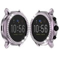 thumbnail image 4 of PC Watch Protective Case Rhinestone Watch Frame Watch Shell Watch Accessories Compatible for Fossil Gen 5 The Carlyle HR (Grey), 4 of 5